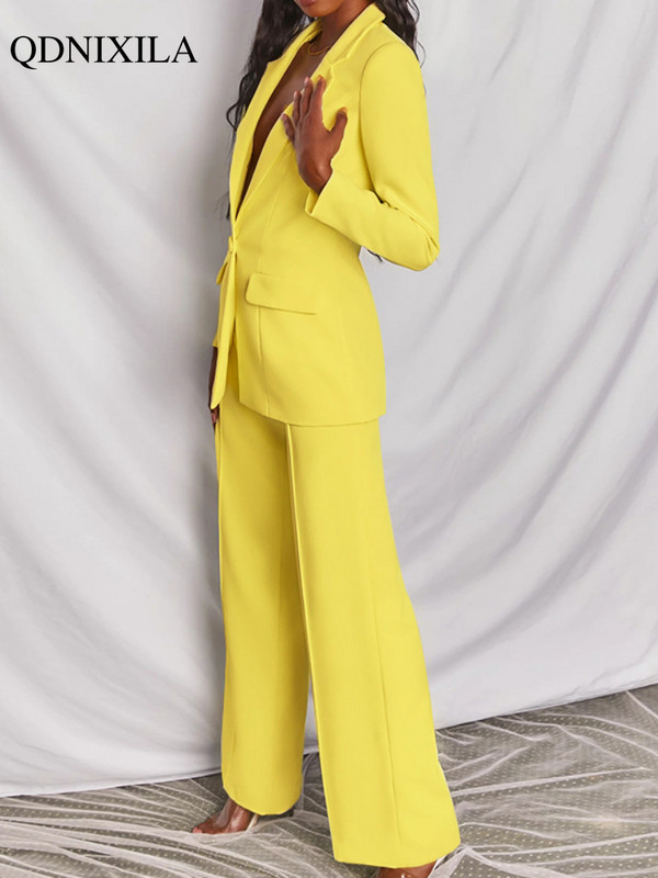 2022 tavaszi új női blézer szett Professzionális elegáns irodai öltöny blézer és nadrág 2 részes szett üzleti női nadrágkosztüm