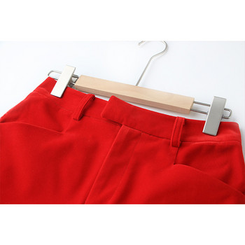 2022 Νέα σέξι γυναικεία σετ 2 τεμαχίων Κόκκινο βελούδινο κοστούμι φόρμας Ποιοτικό σακάκι και παντελόνι για Lady Office Πολυτελές σχέδιο