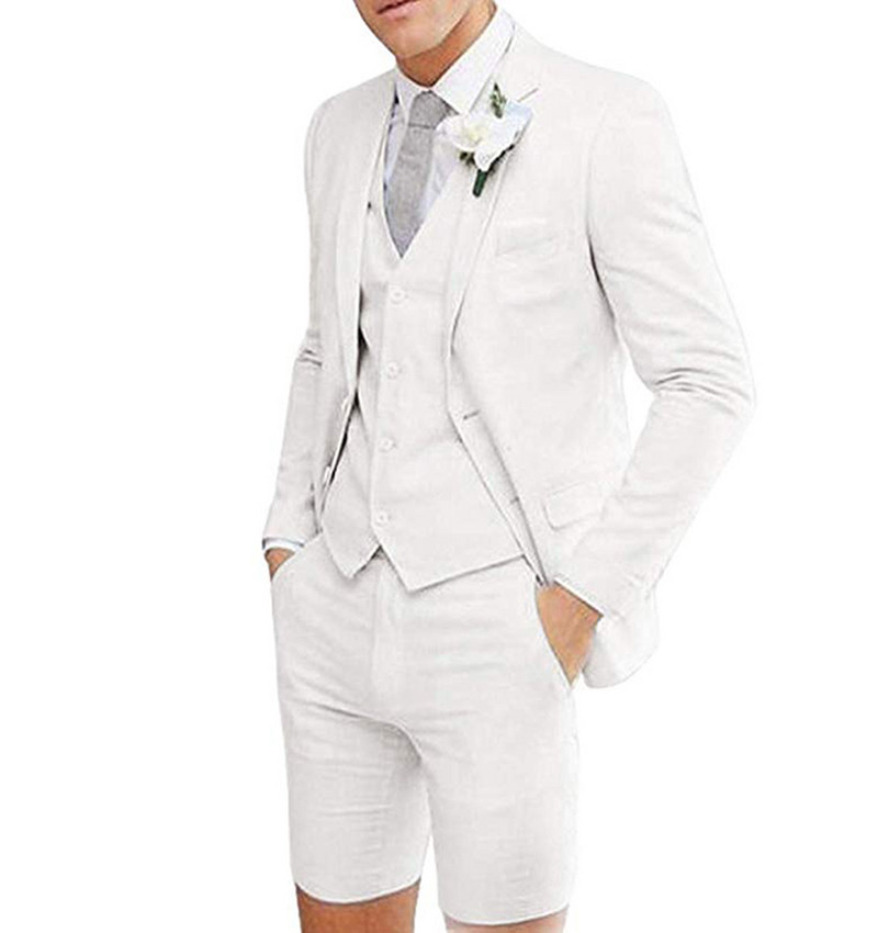 2020-as új férfi alkalmi öltönyök, 3 részes, bevágásos hajtókás báli szmokingok, legjobb férfi rövidnadrág öltöny esküvői ünnepekre