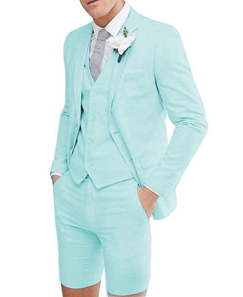 2020-as új férfi alkalmi öltönyök, 3 részes, bevágásos hajtókás báli szmokingok, legjobb férfi rövidnadrág öltöny esküvői ünnepekre