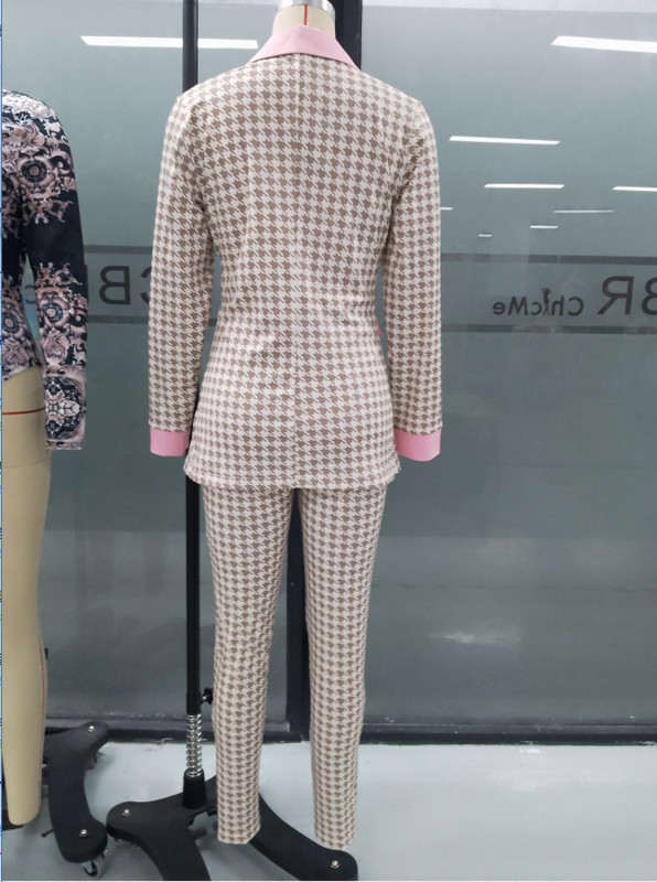 2022-es kétrészes női zöld gyümölcsgalléros öltöny irodai alkalmi kabát és nadrág, tavasz és ősz