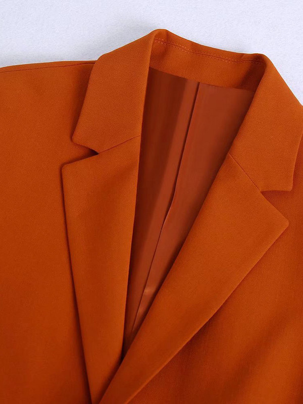 DYLQFS Minimalista női blézer 2022 tavaszi nyár új divat alkalmi irodai parti öltöny Női karamell egysoros blézer