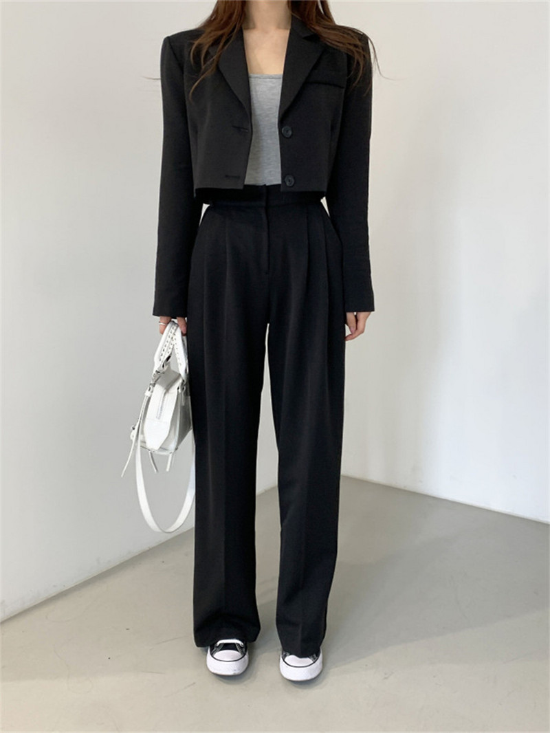 HziriP Chic őszi női kétrészes készletek Formális Hot Office Lady Elegant 2022 Hot OL Magas derekú blézerek Laza, stílusos nadrágok