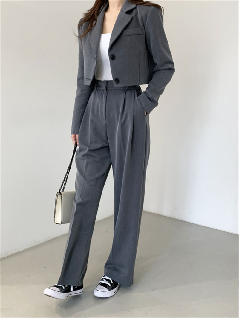 HziriP Chic őszi női kétrészes készletek Formális Hot Office Lady Elegant 2022 Hot OL Magas derekú blézerek Laza, stílusos nadrágok