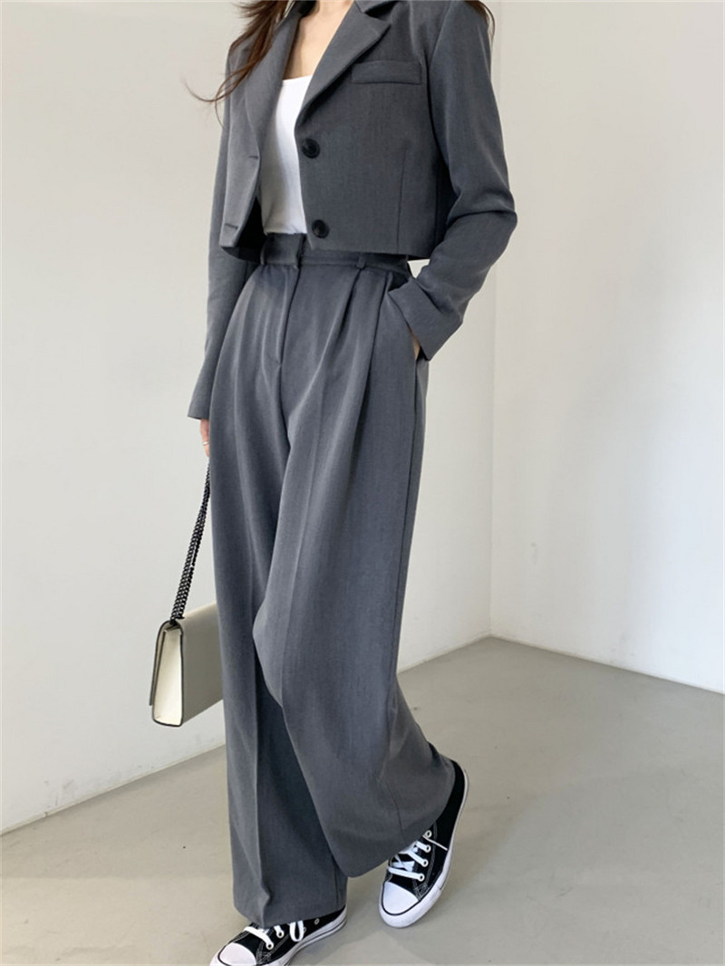 HziriP Chic őszi női kétrészes készletek Formális Hot Office Lady Elegant 2022 Hot OL Magas derekú blézerek Laza, stílusos nadrágok