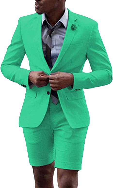 2 részes férfi alkalmi öltöny, egymellű, hajtókás blézer vőfély, rövid nadrággal esküvőre (blézer+nadrág)