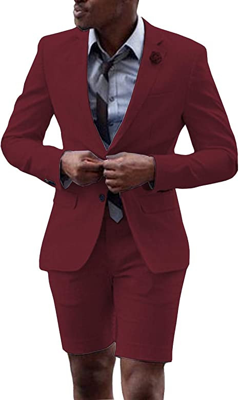 2 részes férfi alkalmi öltöny, egymellű, hajtókás blézer vőfély, rövid nadrággal esküvőre (blézer+nadrág)