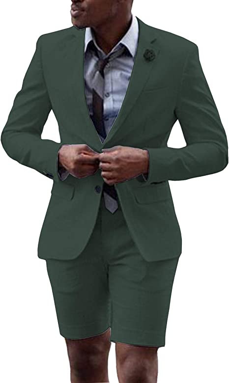 2 részes férfi alkalmi öltöny, egymellű, hajtókás blézer vőfély, rövid nadrággal esküvőre (blézer+nadrág)