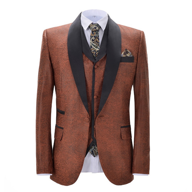 2020-as új férfi teve öltöny, 3 részes kendő, hajtóka, divatos legjobb férfi öltöny, egygombos szmoking esküvőre (blézer+mellény+nadrág)