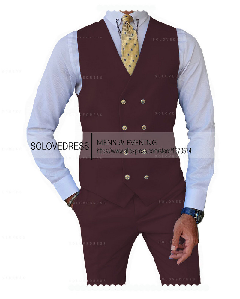 2 db Férfi öltöny Mellény Nadrág Üzleti Ünnepi öltöny ünnepi alkalmakra Grossmen esküvőre (mellény + nadrág)