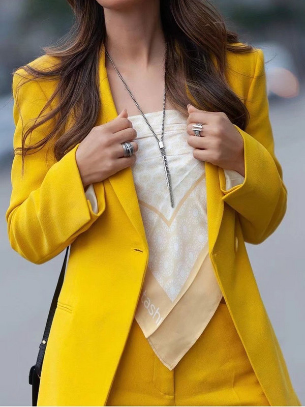 2022 Női Új divat egygombos textúrák szabadidős blézerkabát Vintage hosszú ujjú női + nadrágkosztüm Felsőruházat Chic Femme