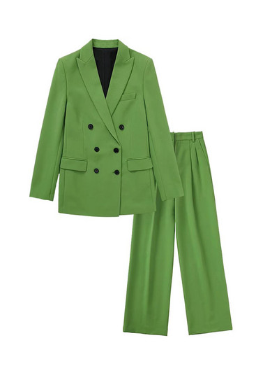 2022 Női új divat, semleges szél, duplasoros, vékony szabású blézerkabát Vintage hosszú ujjú női felsőruházat elegáns