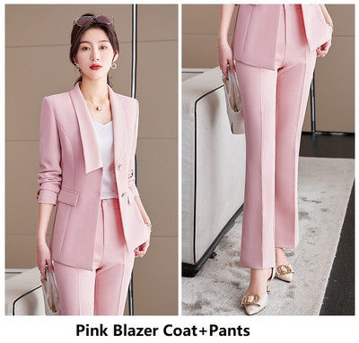 Formális egyenruha nadrágkosztümök 2022 tavaszi nyár női irodai üzleti munkaruházat öltönyök OL stílusok karrier blézerek nadrág szett