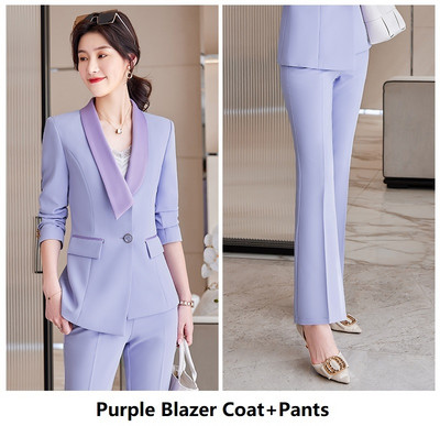 Formális egyenruha nadrágkosztümök 2022 tavaszi nyár női irodai üzleti munkaruházat öltönyök OL stílusok karrier blézerek nadrág szett