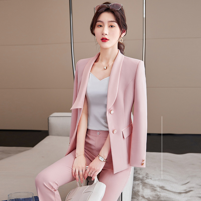 Formális egyenruha nadrágkosztümök 2022 tavaszi nyár női irodai üzleti munkaruházat öltönyök OL stílusok karrier blézerek nadrág szett