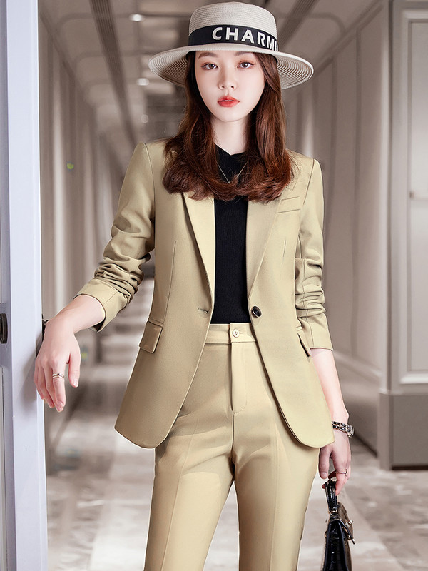 Piros sárga fekete kék női nadrágkosztüm 2 részes irodai női szett OL lány formális dzseki blézer és nadrág munkához