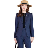 Új érkezés női irodai női klasszikus nadrágkosztüm kávé fekete kék üzleti interjú munkaruha blézer és nadrág 2 részes szett