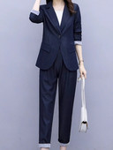 Női tavaszi alkalmi elegáns blézer nadrágkosztüm irodai női munkaruházat üzleti 2 részes szett Femme divatos felsőruházat nadrágkosztüm