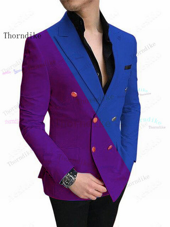 Thorndike Costume Homme White One Button Tuxedo Мъжки костюми Slim Fit Groom Prom Dress Blazer 2 PCS Male Terno Masculino Slim Fit