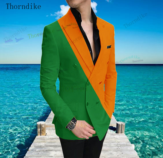 Thorndike Costume Homme fehér, egygombos szmoking férfi öltönyök karcsú szabású vőlegény báli blézer 2 DB Férfi Terno Masculino Slim Fit