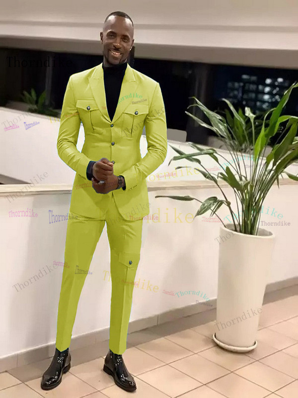 Thorndike Costume Homme fehér, egygombos szmoking férfi öltönyök karcsú szabású vőlegény báli blézer 2 DB Férfi Terno Masculino Slim Fit