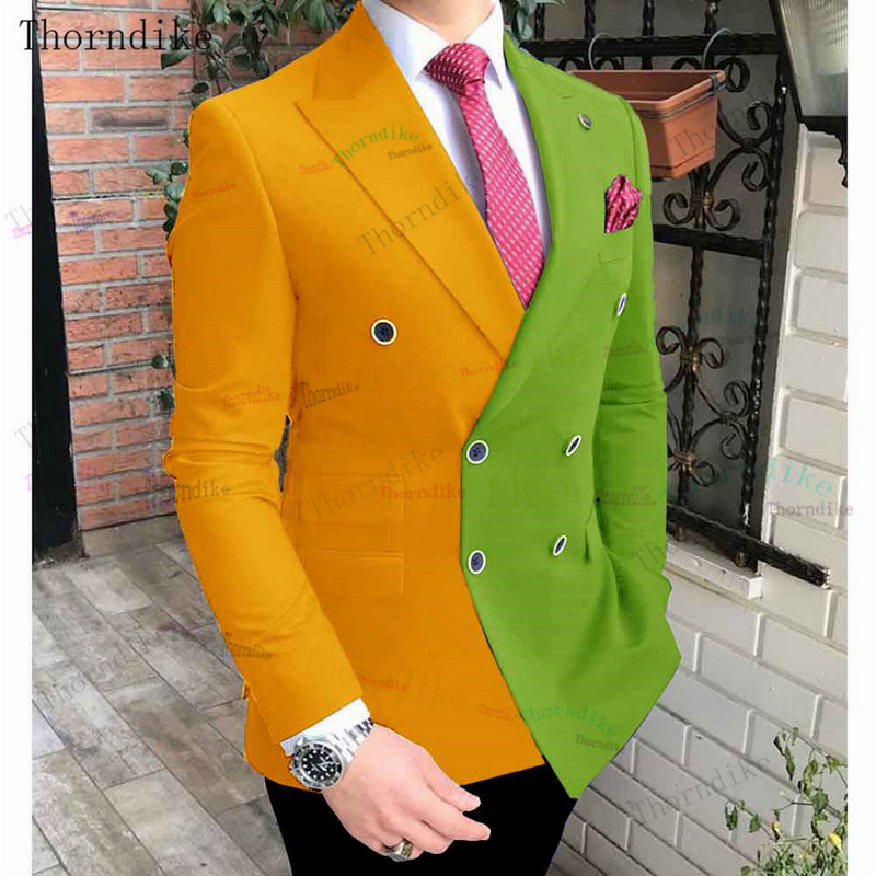 Thorndike Costume Homme fehér, egygombos szmoking férfi öltönyök karcsú szabású vőlegény báli blézer 2 DB Férfi Terno Masculino Slim Fit