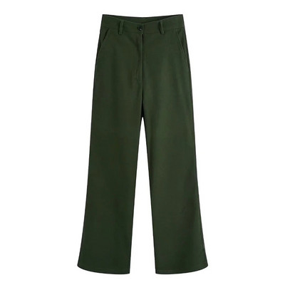 TRAF női öltöny őszi divatos női 2 részes duplasoros blézer és széles szárú nadrág női irodai elegáns blézerruhák