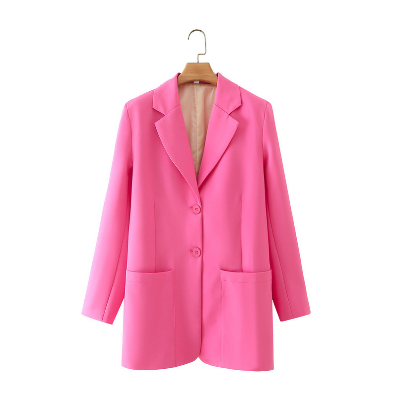 2022-es új női kétrészes öltöny, divatos, egyszínű blézer és nadrágkosztüm