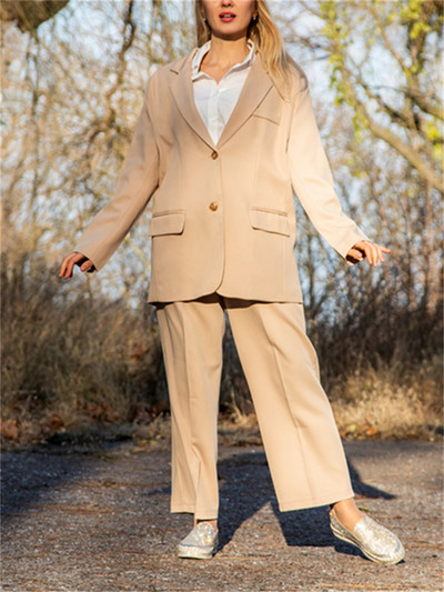 Alien Kitty elegáns tavaszi női szettek Vintage tömör egysoros blézer egyenes, magas derekú nadrágkosztümök irodai női 2 színben