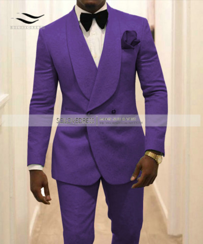 2 részes férfi öltöny Levendula alkalmi virágos blézer bál lila szmoking tweed kendő hajtóka vacsoraparti fehér kabát Esküvői vőlegények