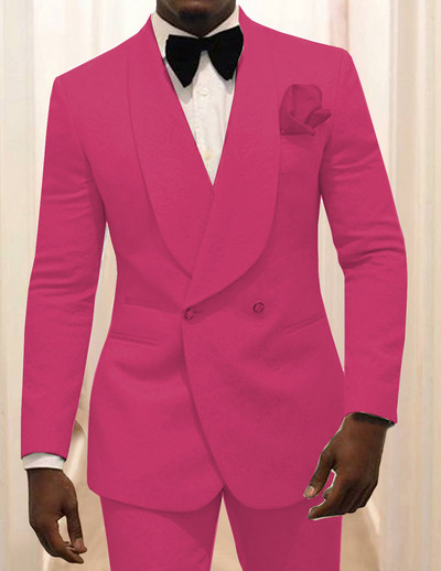 2 részes férfi öltöny Levendula alkalmi virágos blézer bál lila szmoking tweed kendő hajtóka vacsoraparti fehér kabát Esküvői vőlegények