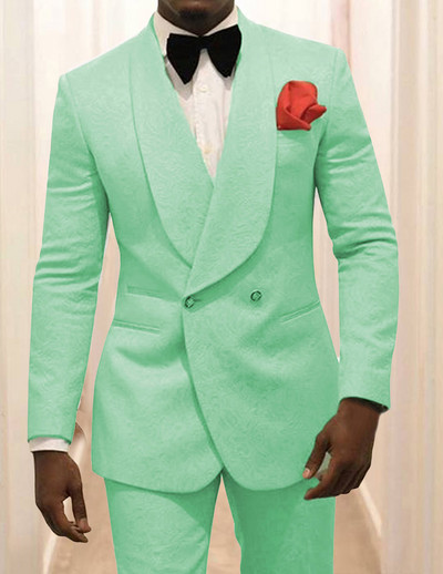 2 részes férfi öltöny Levendula alkalmi virágos blézer bál lila szmoking tweed kendő hajtóka vacsoraparti fehér kabát Esküvői vőlegények