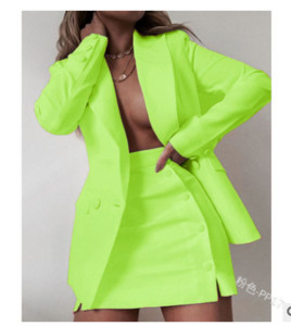 Streetwear Candy Color Basic blézer öltöny dzseki + rövidnadrág Slim Fit blézer 2022 új divat, 2 részes női