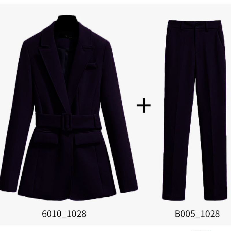 Nadrág öltönyök női tavaszi őszi üzleti 2 részes nadrág blézer szett irodai női munka hivatalos kabát öltöny női 4XL J34