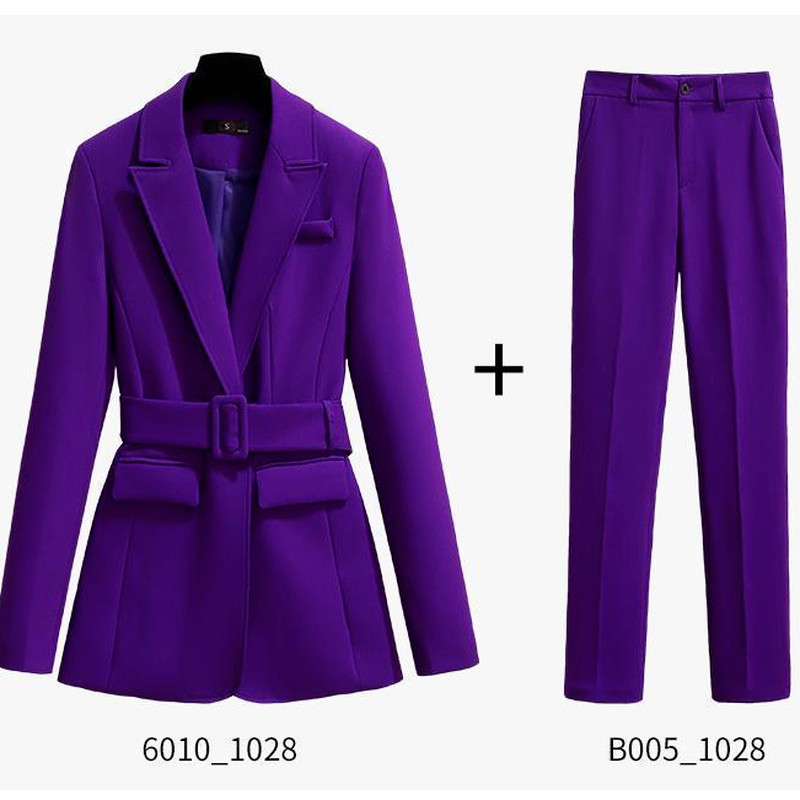 Nadrág öltönyök női tavaszi őszi üzleti 2 részes nadrág blézer szett irodai női munka hivatalos kabát öltöny női 4XL J34