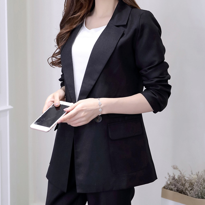 2022-es új női kétrészes szettek irodai női formális nadrágkosztümök női tavaszi őszi üzleti blézer szett divatos nadrágkosztümök J4