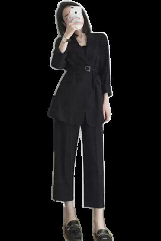 Női, 2022 tavaszi ősz, új, két pieve öltöny, női irodai női nadrágkosztüm Női öves blézer munkaruha női szettek E984