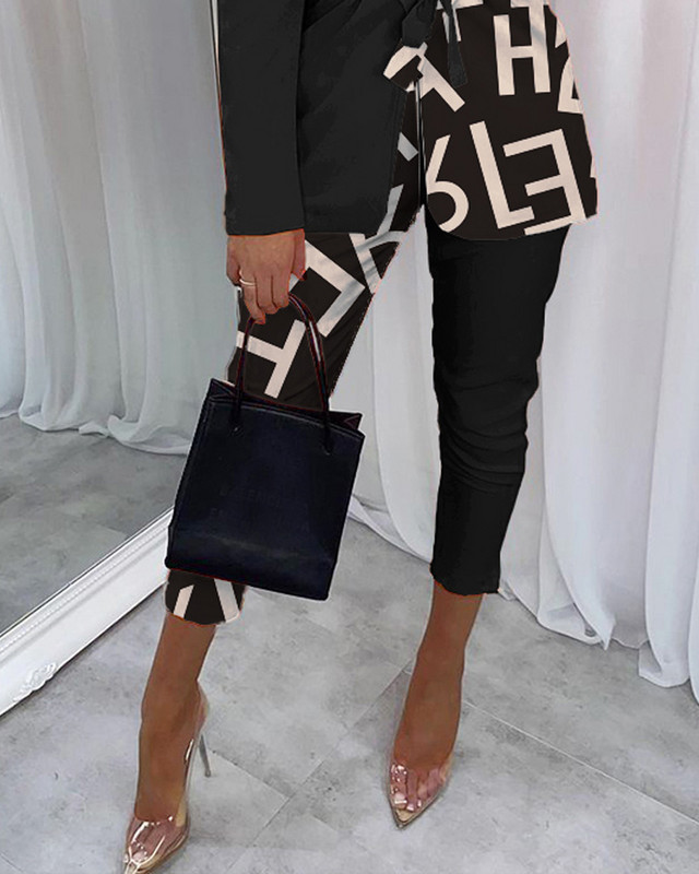 2022 őszi női új női nadrág 2 részes szett, temperamentum Commuter zöld gallér blézer nadrág szett