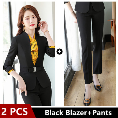 Borvörös fekete nadrágkosztüm női 2 részes szett üzleti irodai hölgy OL lány dzseki blézer és nadrág 2021 tavaszi ősz 4XL méret