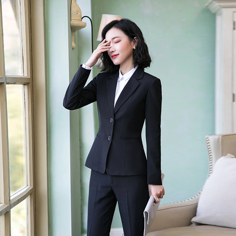 NŐI munkanadrág öltöny OL 2 részes szett nőknek üzleti interjú öltöny szett Egységes blézer és ceruzanadrág irodai öltöny
