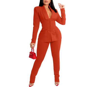 Toamna 2022, pantaloni noi pentru femei, set 2 piese, costum de uniformă profesională ocazională (inclusiv curea)