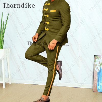 Thorndike olasz dizájn sötétvörös kabát nadrágok férfi öltönyök esküvői vőlegénynek szmoking férfiaknak karcsú blézer jelmez Homme Mariage