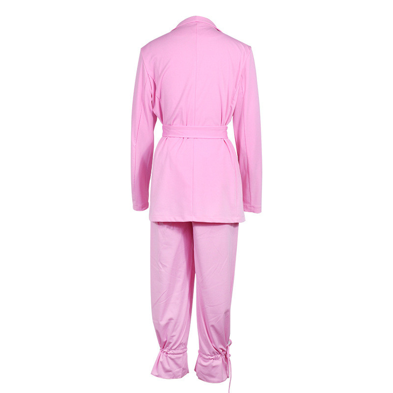 2022-es új női 2 részes szett, egyszínű alkalmi öltöny kabát + lábszárú alkalmi nadrág szett