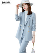 Női öltönyök, kiváló minőségű kétrészes szett Üzleti új őszi alkalmi divat formális karcsú irodai női blézer és nadrág