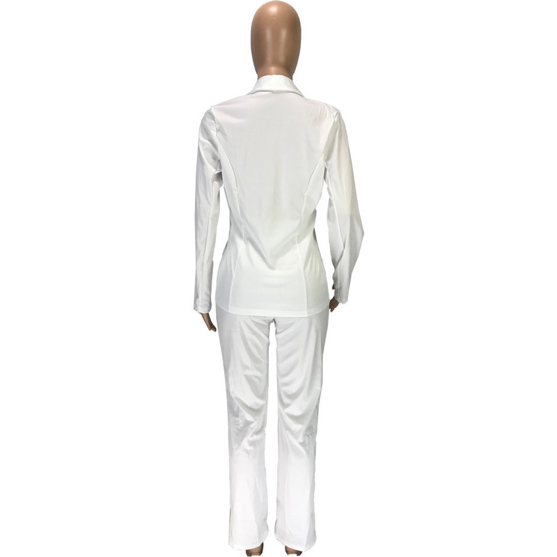 2022 őszi új női nadrág 2 részes szett divat alkalmi profi vékony öltöny, hosszú ujjú kabát nadrágkosztüm