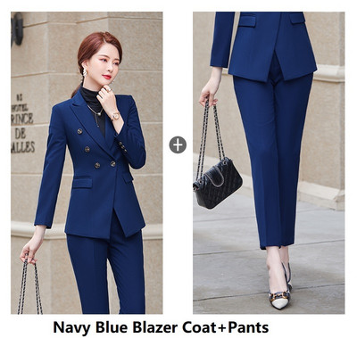 Kiváló minőségű szövet formális női üzleti munkaruházat öltönyök őszi egyenruha minták nadrágkosztümök professzionális OL stílusok női blézerek