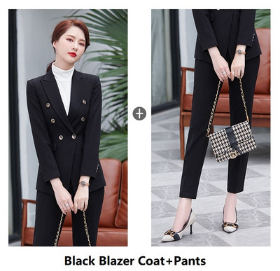 Kiváló minőségű szövet formális női üzleti munkaruházat öltönyök őszi egyenruha minták nadrágkosztümök professzionális OL stílusok női blézerek