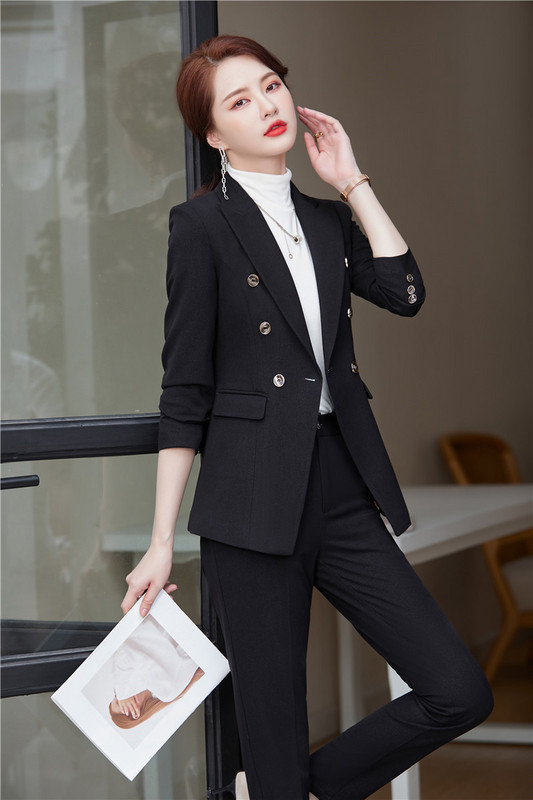 Kiváló minőségű szövet formális női üzleti munkaruházat öltönyök őszi egyenruha minták nadrágkosztümök professzionális OL stílusok női blézerek