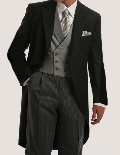 Új olasz frakk design férfi öltönyök esküvőre (kabát+nadrág+mellény) Elegáns Terno férfi öltöny szett Vőlegény vőlegény szmoking