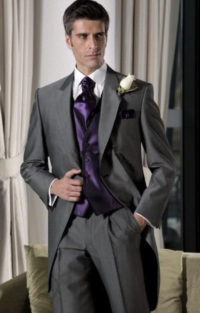 Új olasz frakk design férfi öltönyök esküvőre (kabát+nadrág+mellény) Elegáns Terno férfi öltöny szett Vőlegény vőlegény szmoking